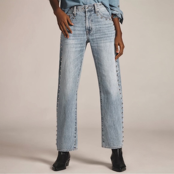 Pistola NWT Lexi Barrel Bowed Leg Studded Jean in Satellite 28